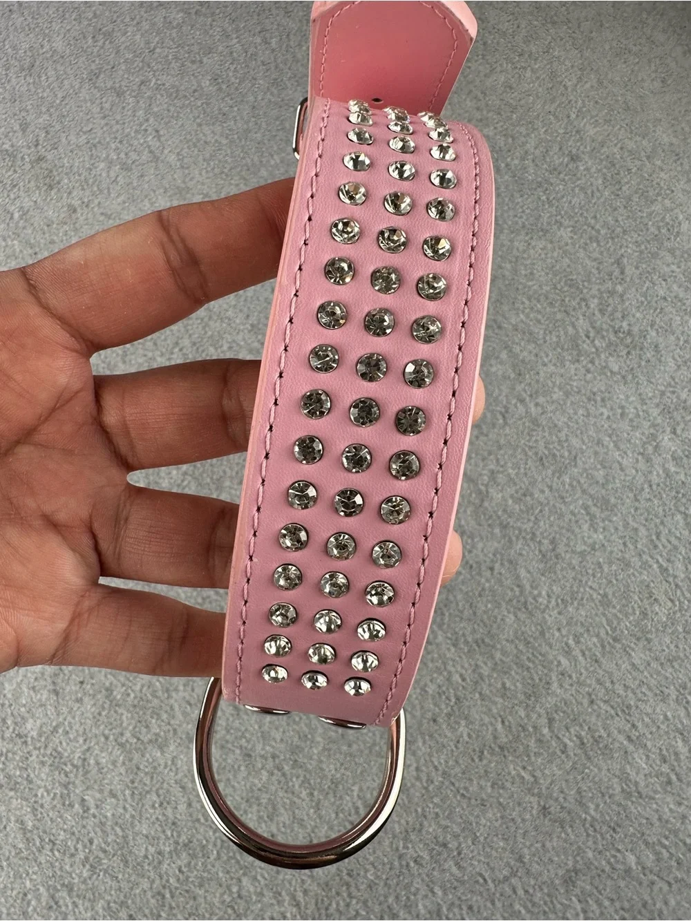 Bling Rhinestone Pink Dog Collar Adjustable